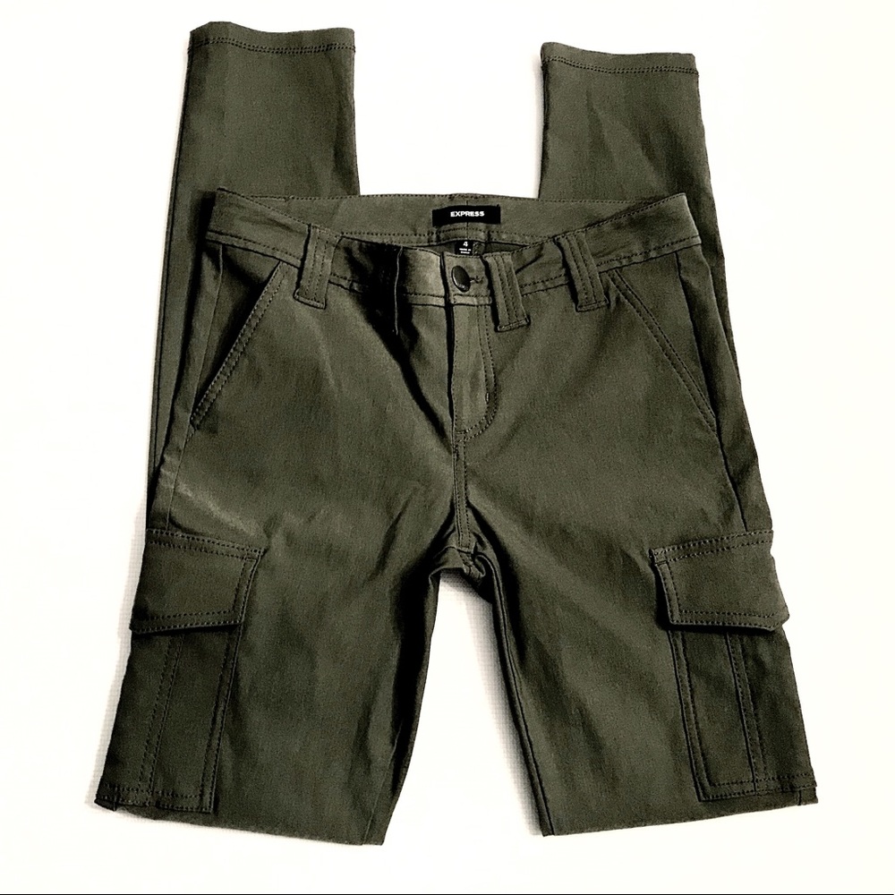Express Dark Army Green Skinny Cargo Pants Size 4
